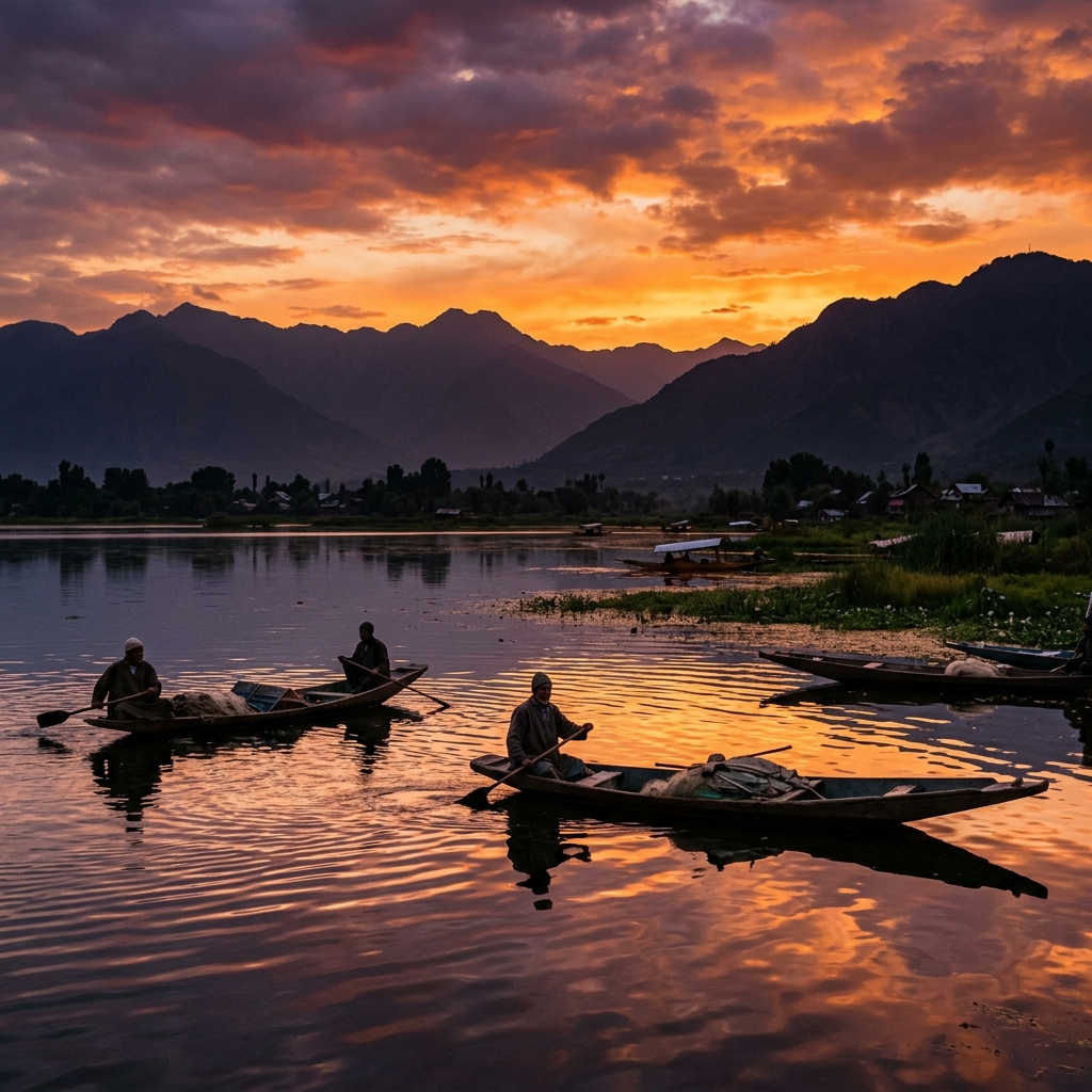 Sunset at Wular Lake